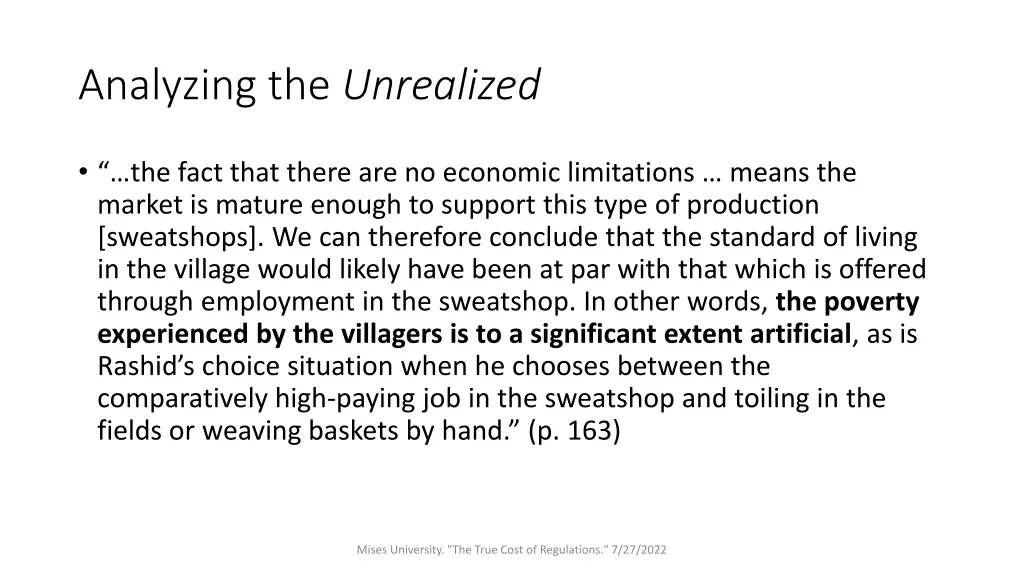analyzing the unrealized 1