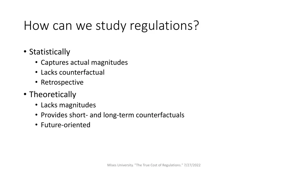 how can we study regulations
