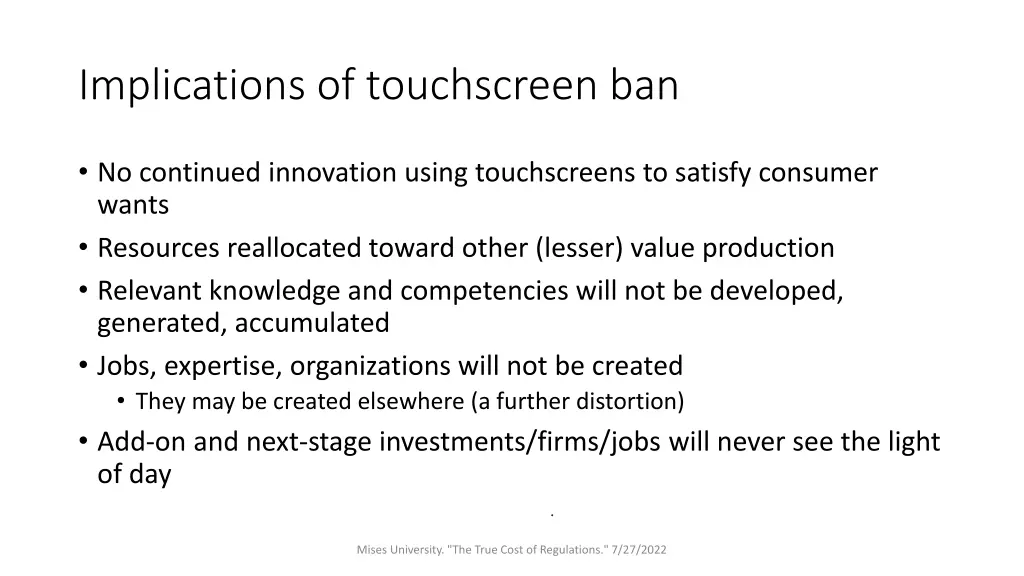 implications of touchscreen ban