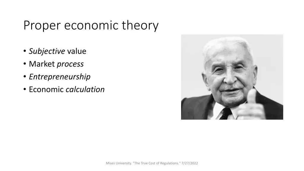 proper economic theory
