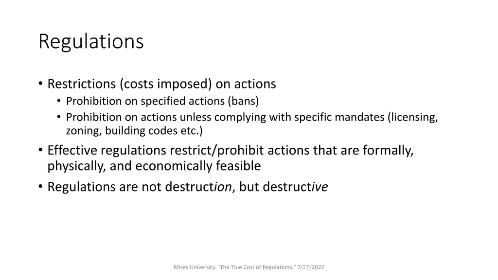 regulations