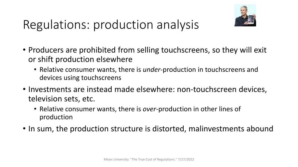 regulations production analysis