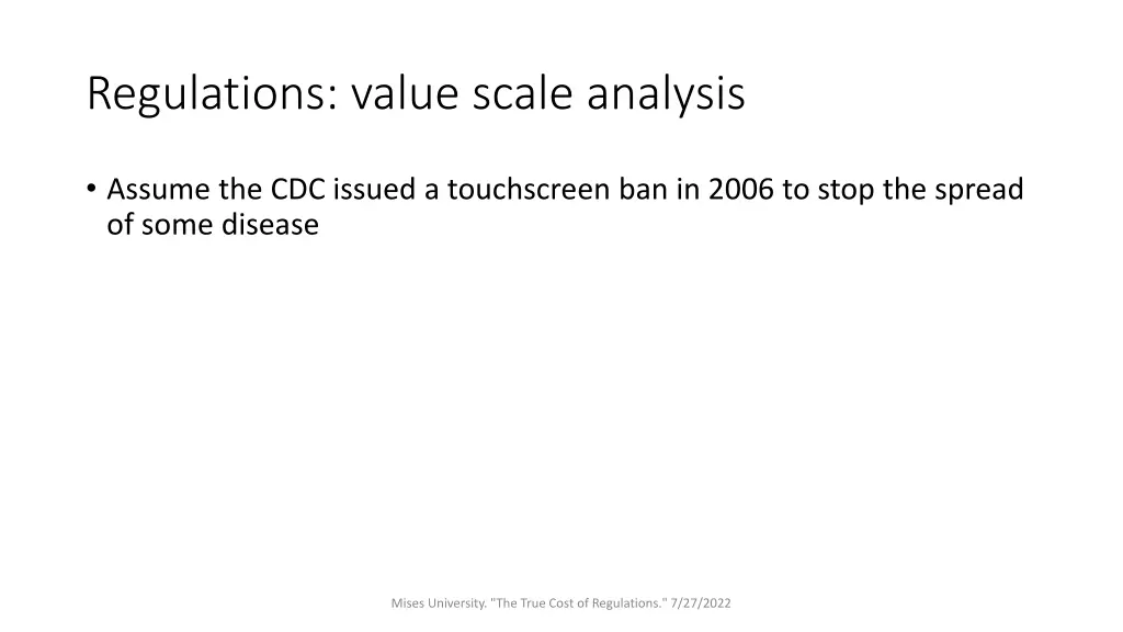 regulations value scale analysis