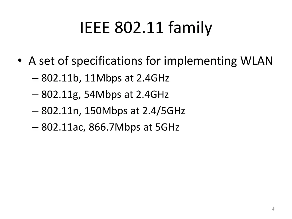 ieee 802 11 family