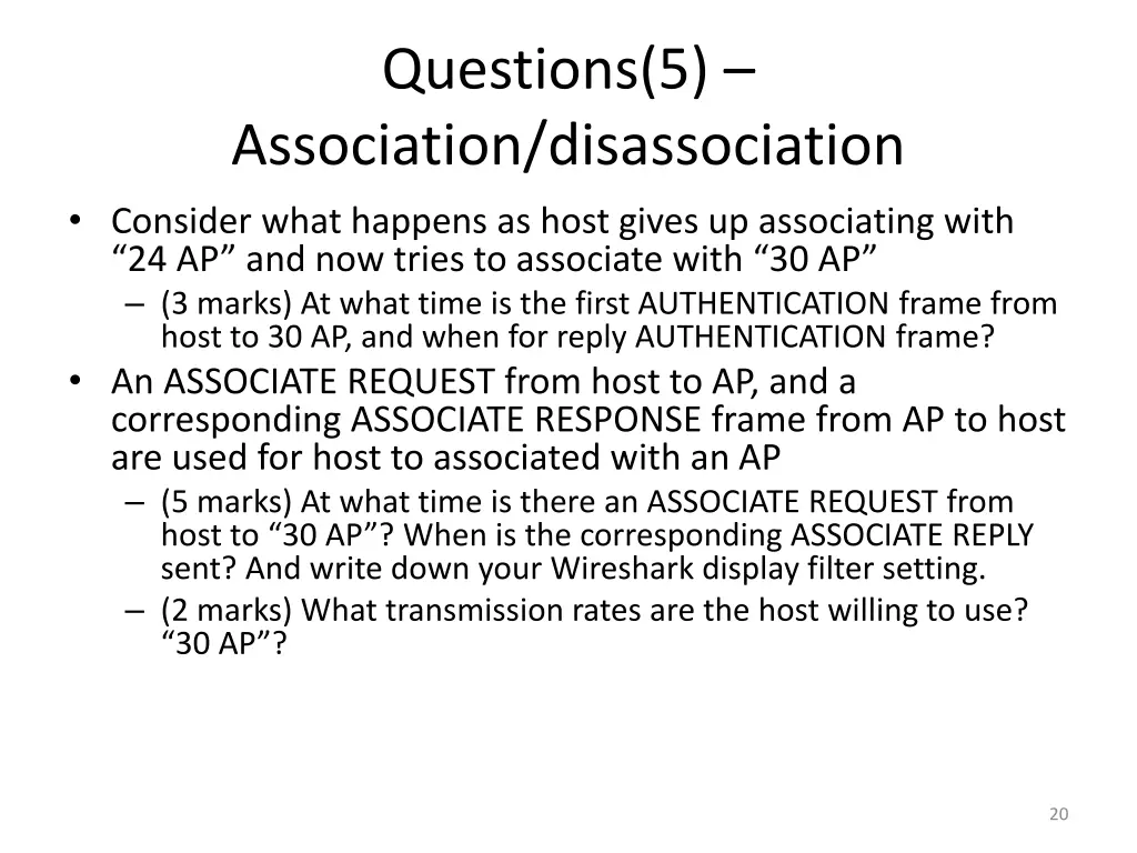 questions 5 association disassociation consider