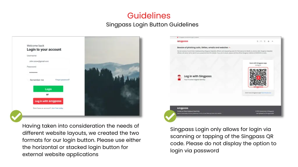 guidelines singpass login button guidelines