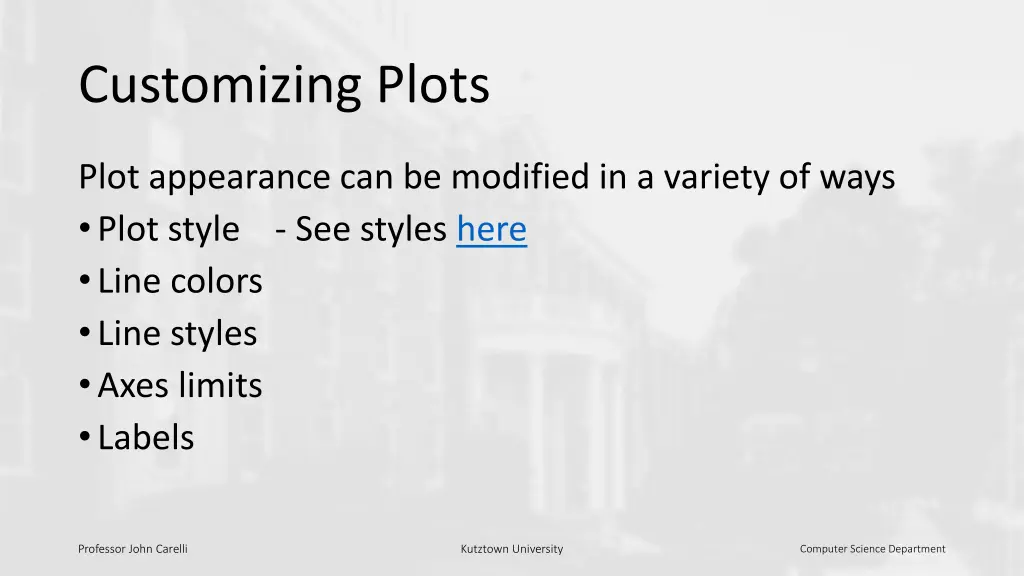 customizing plots