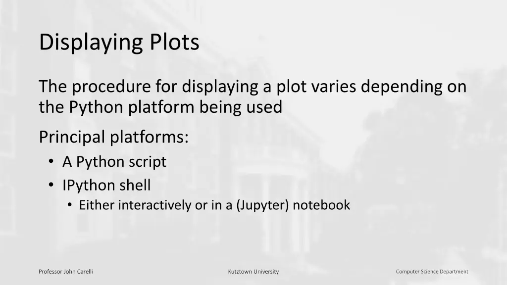 displaying plots