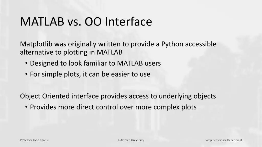 matlab vs oo interface