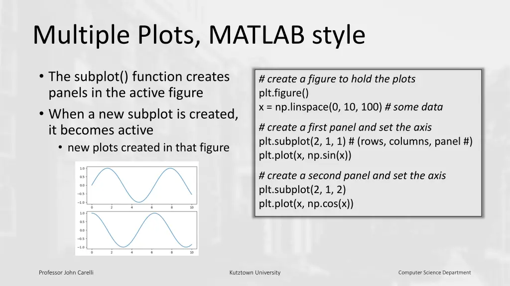 multiple plots matlab style