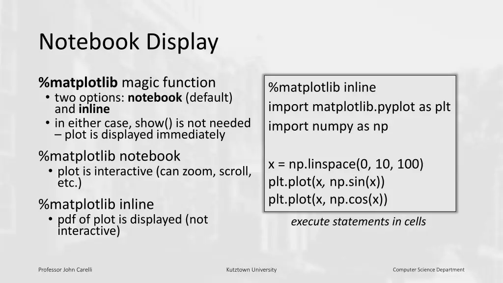 notebook display