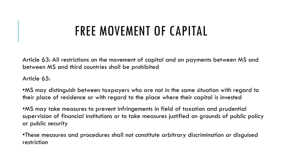 free movement of capital