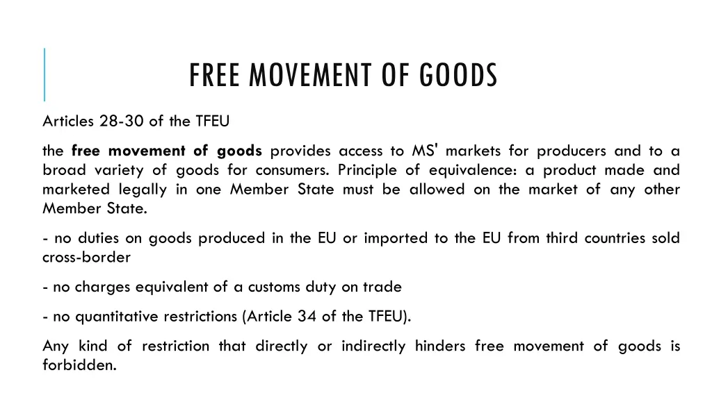 free movement of goods