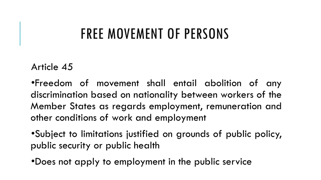 free movement of persons