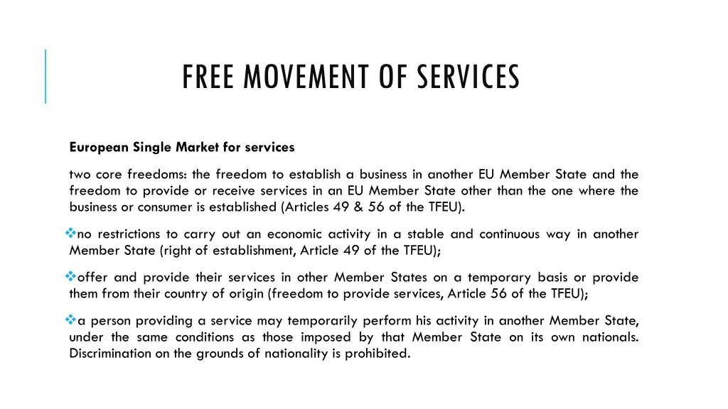 free movement of services