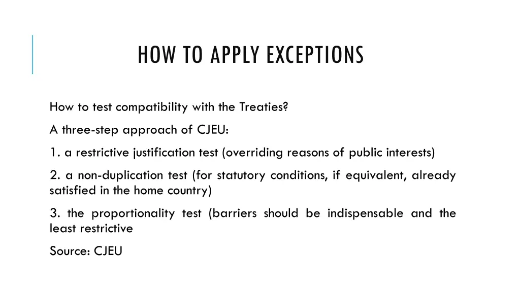 how to apply exceptions