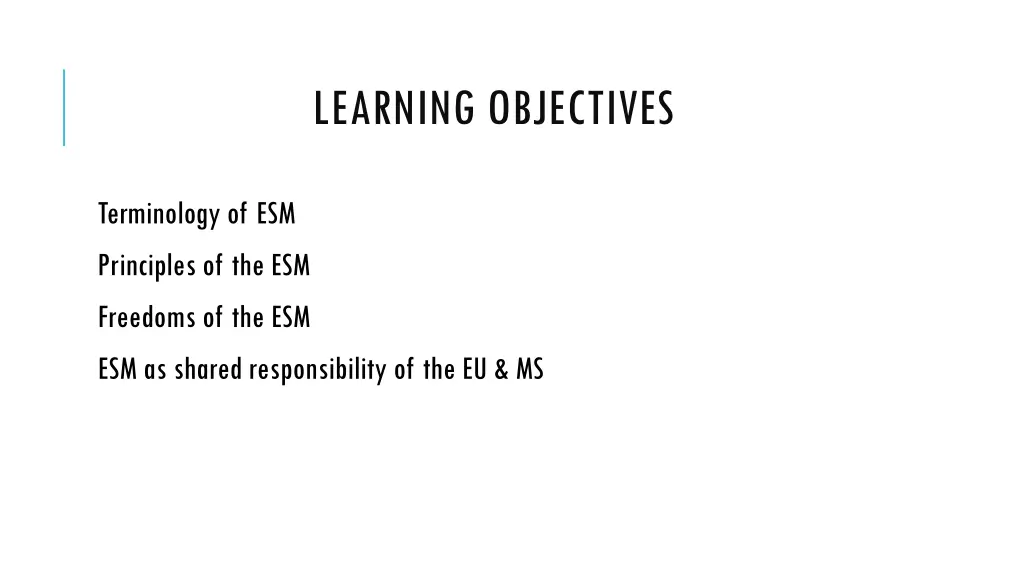 learning objectives