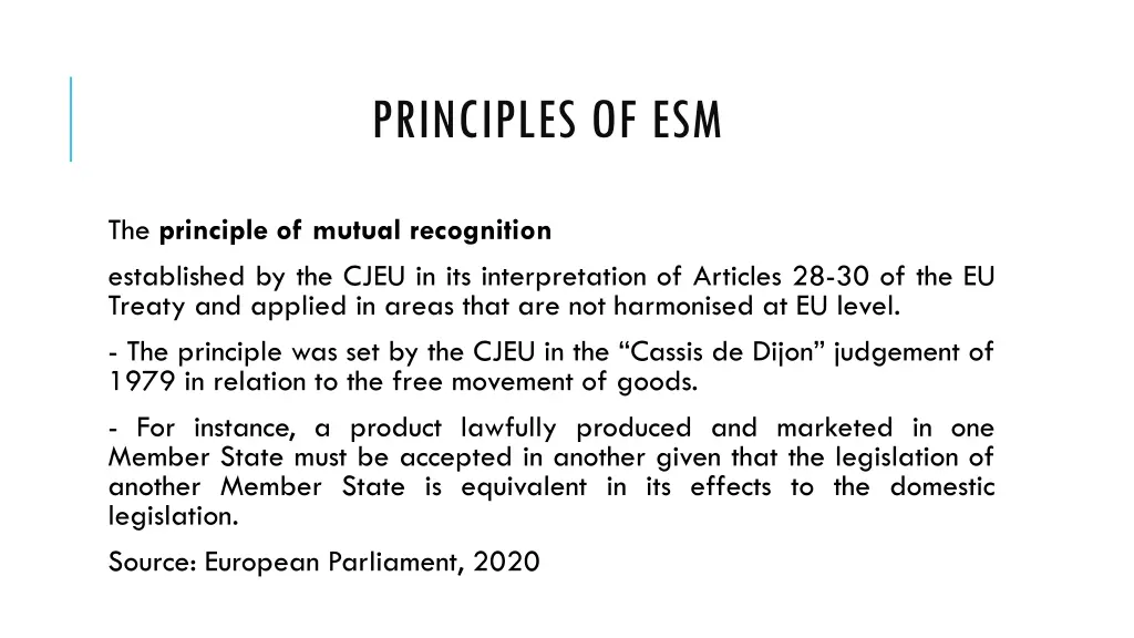 principles of esm 1