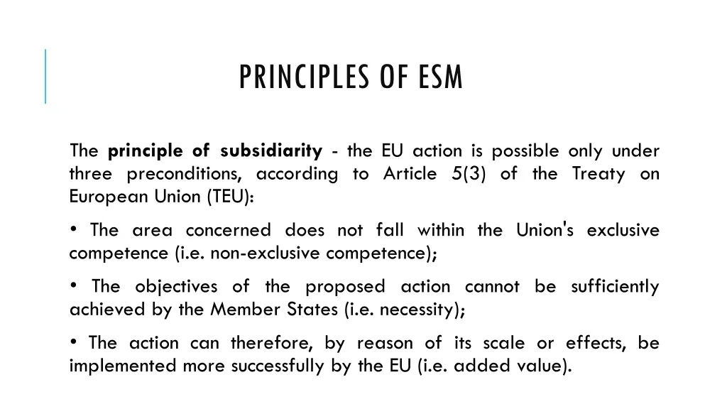 principles of esm 2