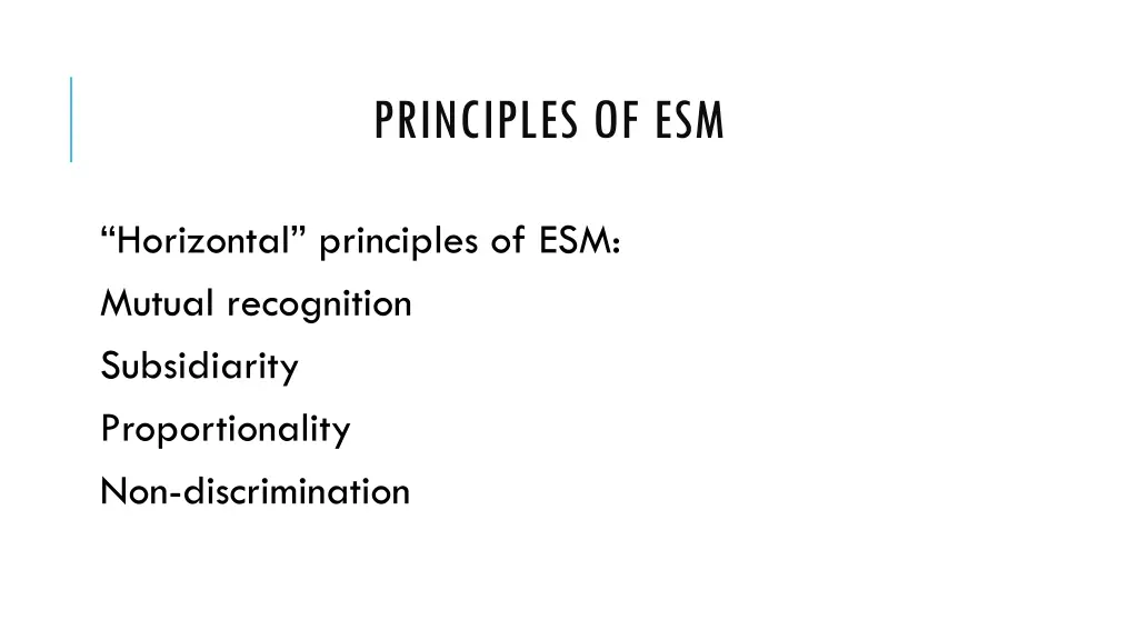 principles of esm