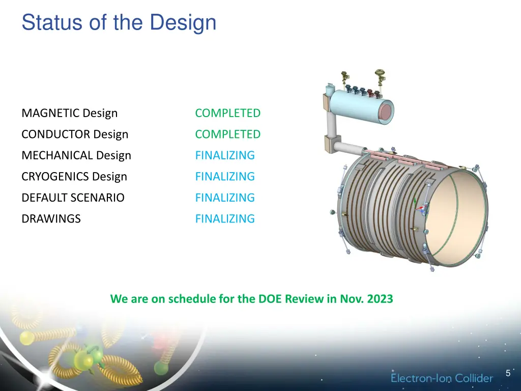 status of the design