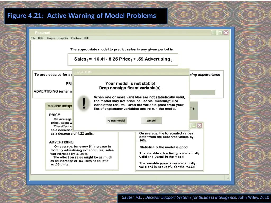 figure 4 21 active warning of model problems