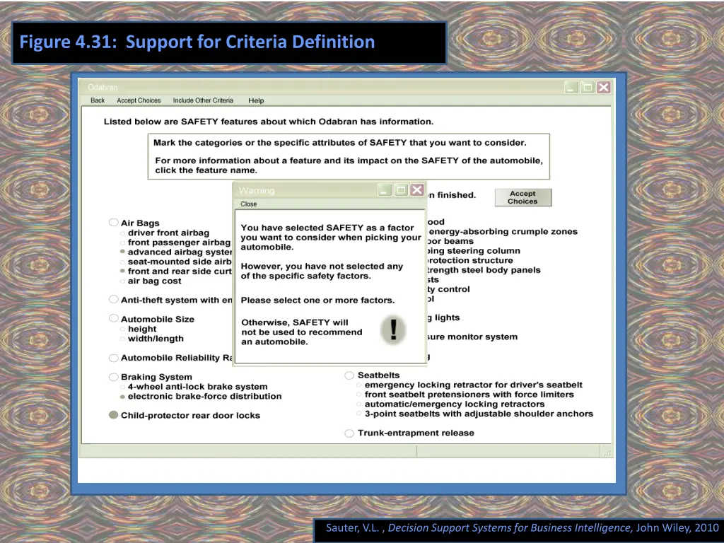 figure 4 31 support for criteria definition