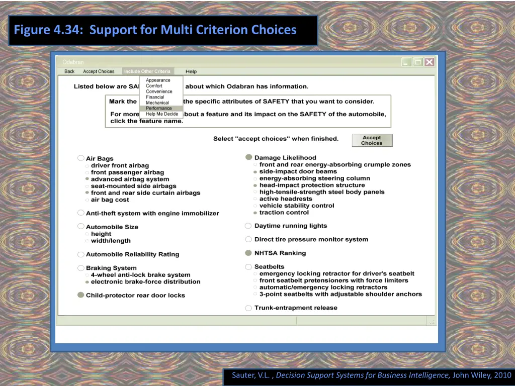 figure 4 34 support for multi criterion choices