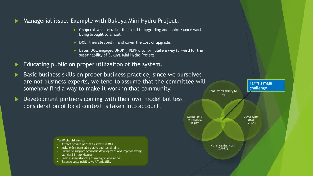 managerial issue example with bukuya mini hydro