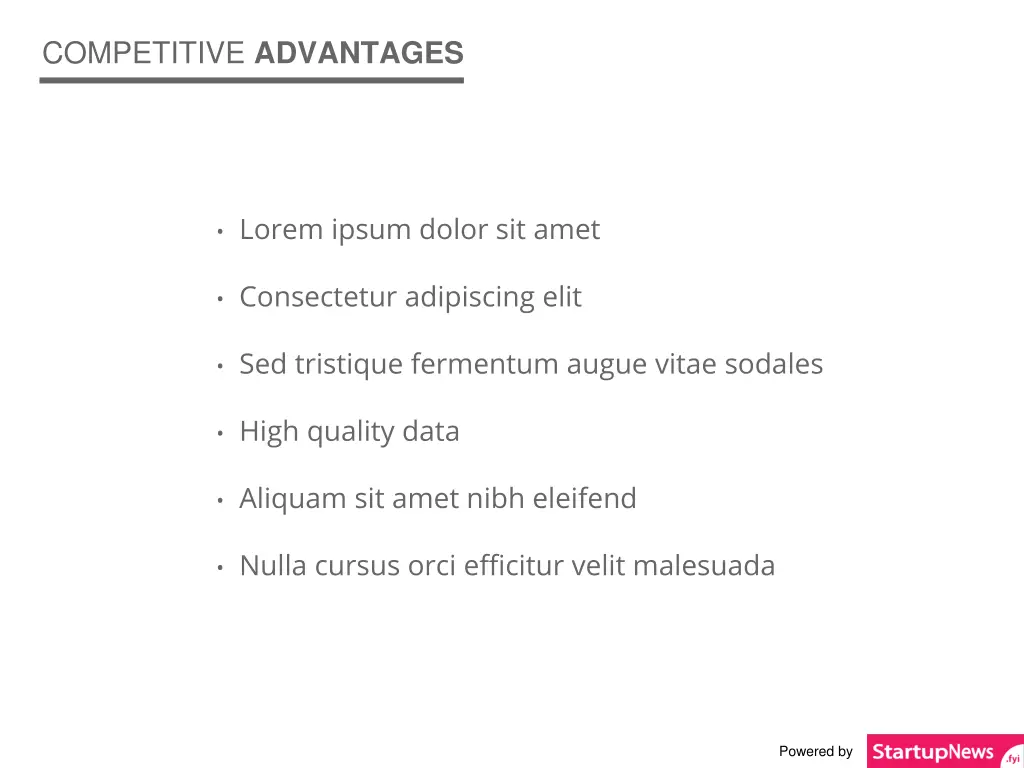 competitive advantages