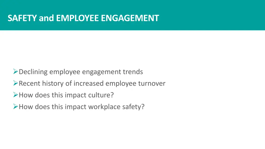 safety and employee engagement