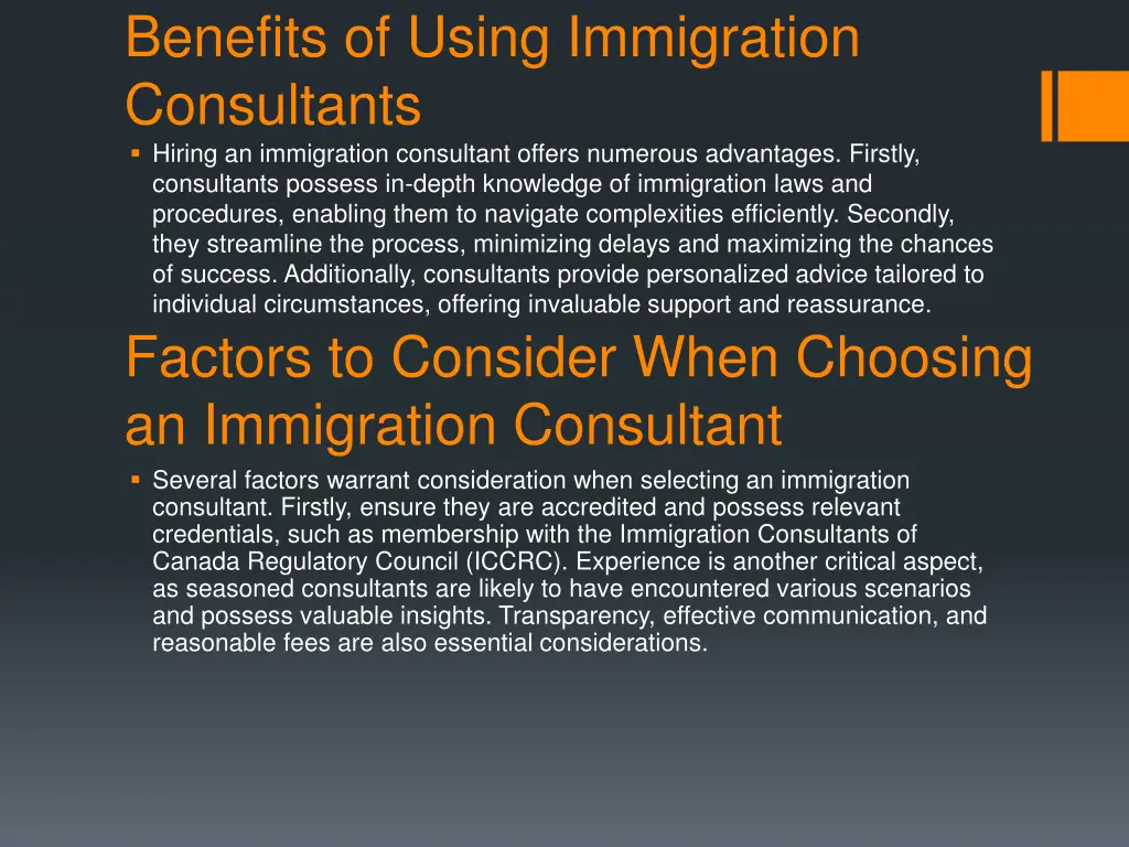 benefits of using immigration consultants hiring