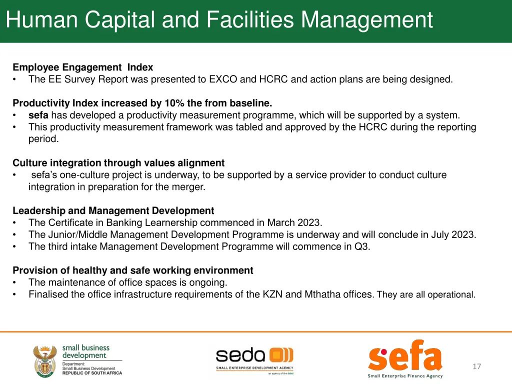 human capital and facilities management