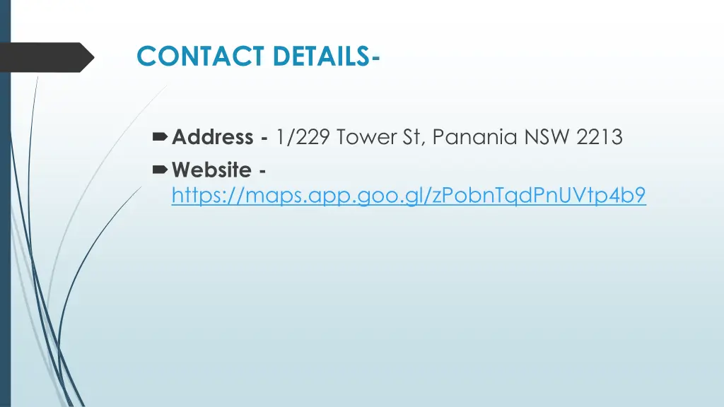 contact details