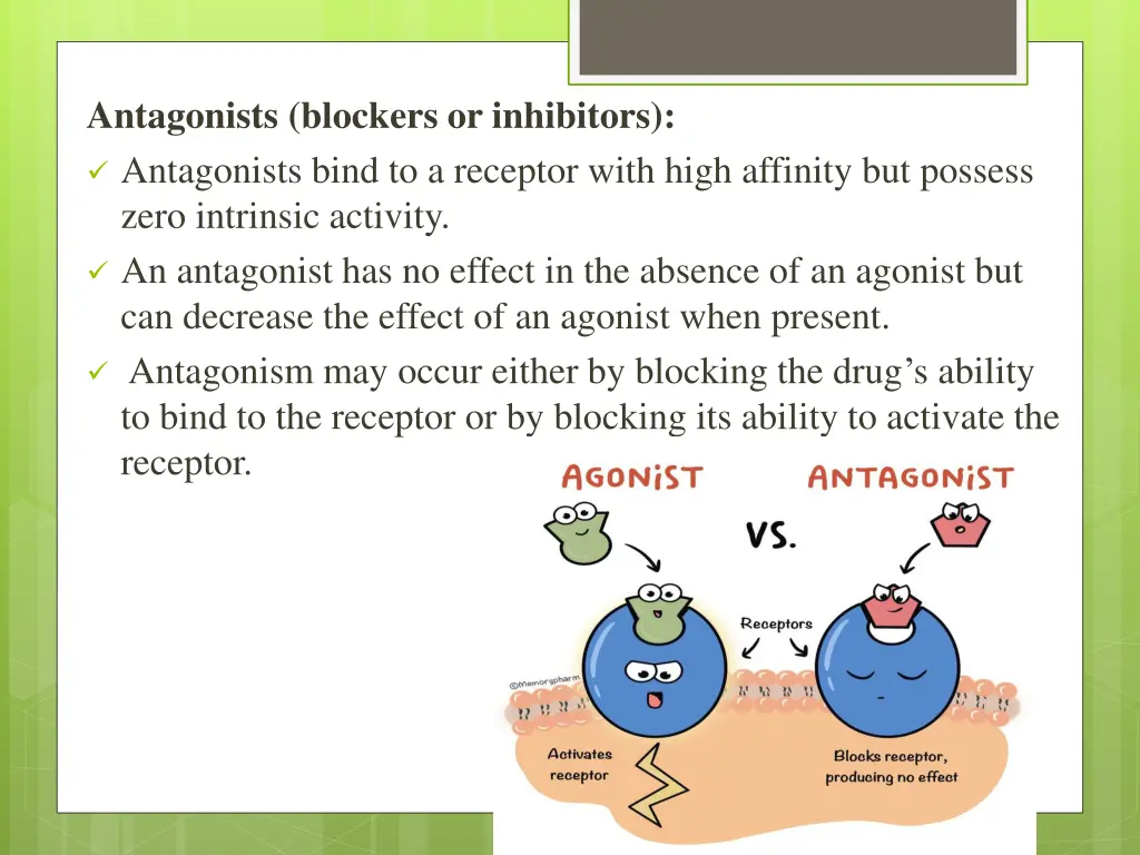 antagonists blockers or inhibitors antagonists