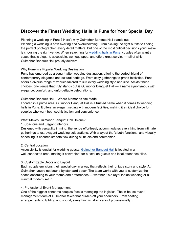 discover the finest wedding halls in pune