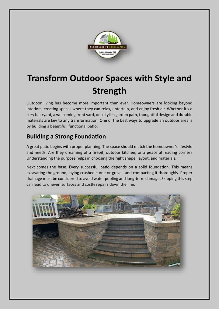 transform outdoor spaces with style and strength