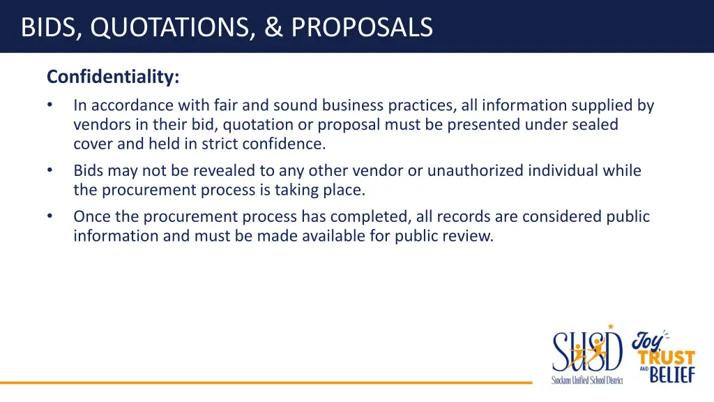 bids quotations proposals