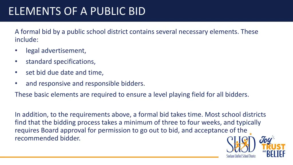 elements of a public bid