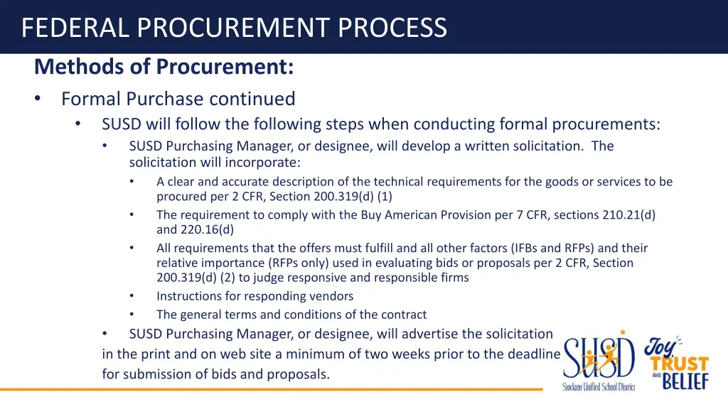 federal procurement process methods