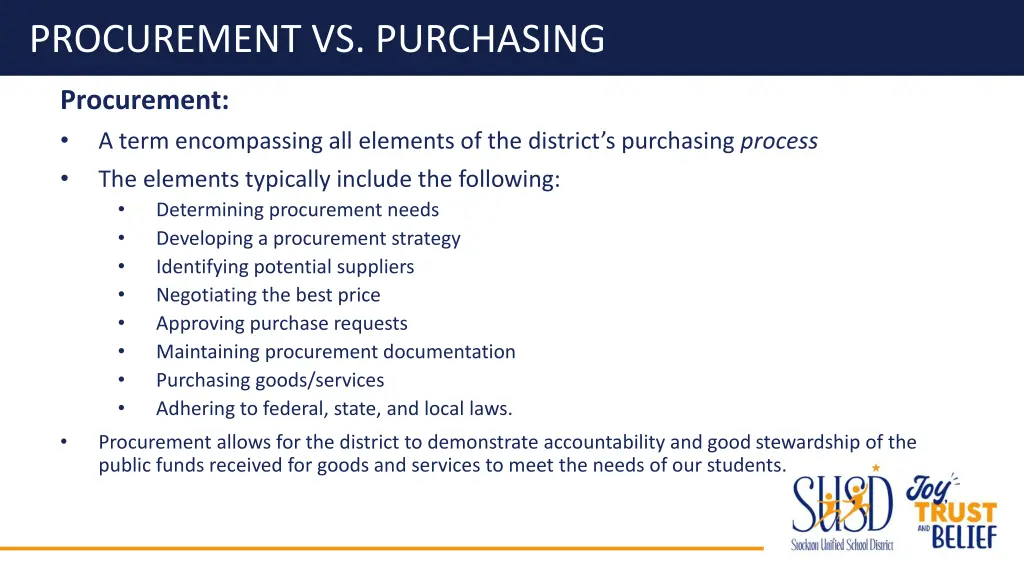 procurement vs purchasing