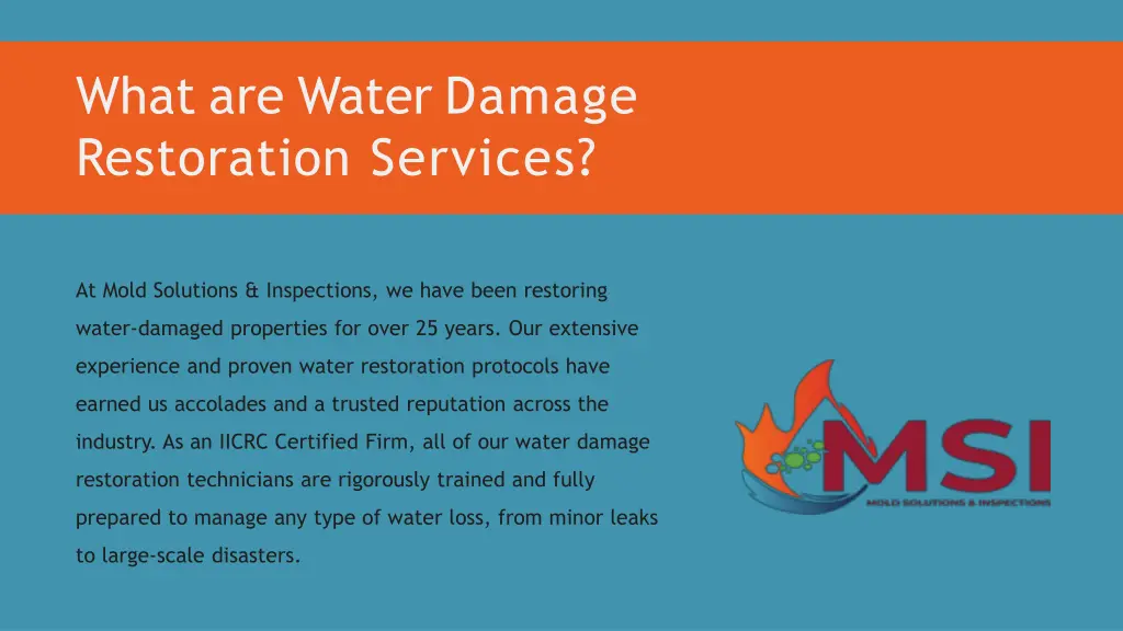 what are water damage restoration services