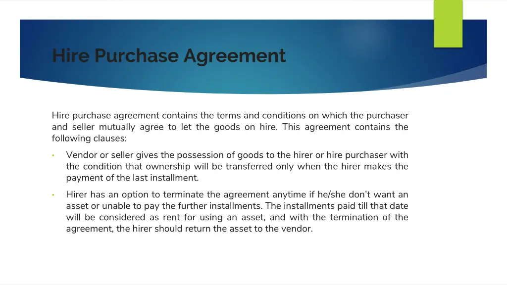 hire purchase agreement