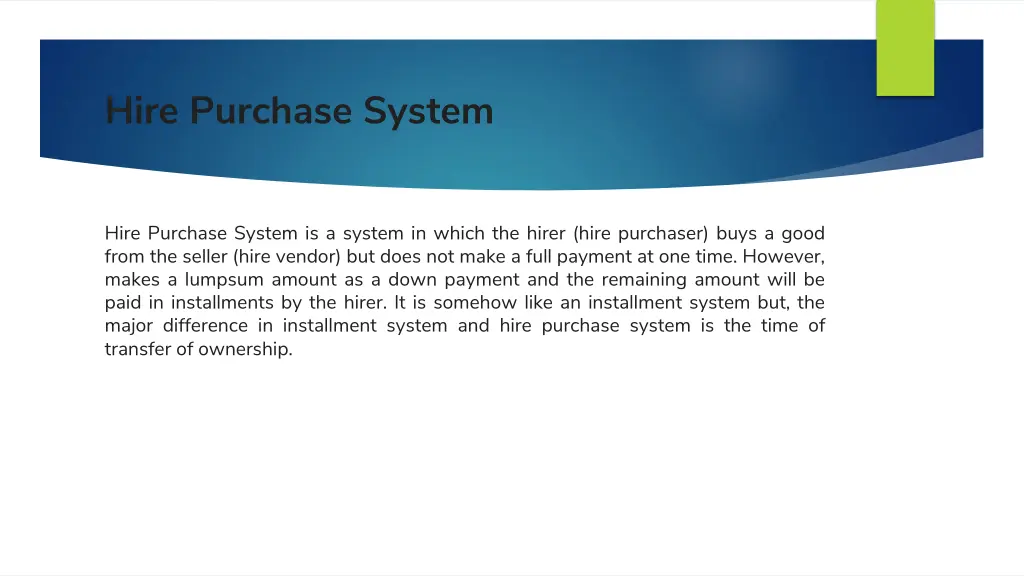 hire purchase system 1