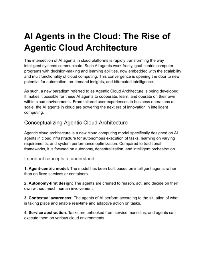 ai agents in the cloud the rise of agentic cloud