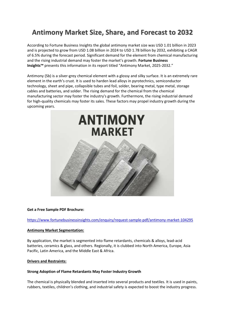 antimony market size share and forecast to 2032