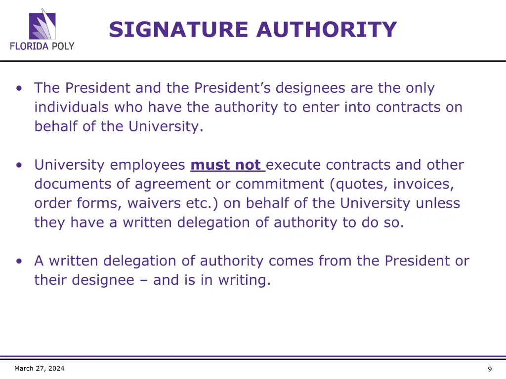 signature authority