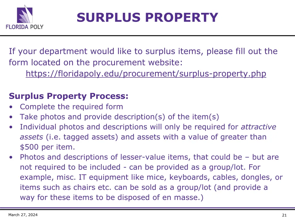 surplus property