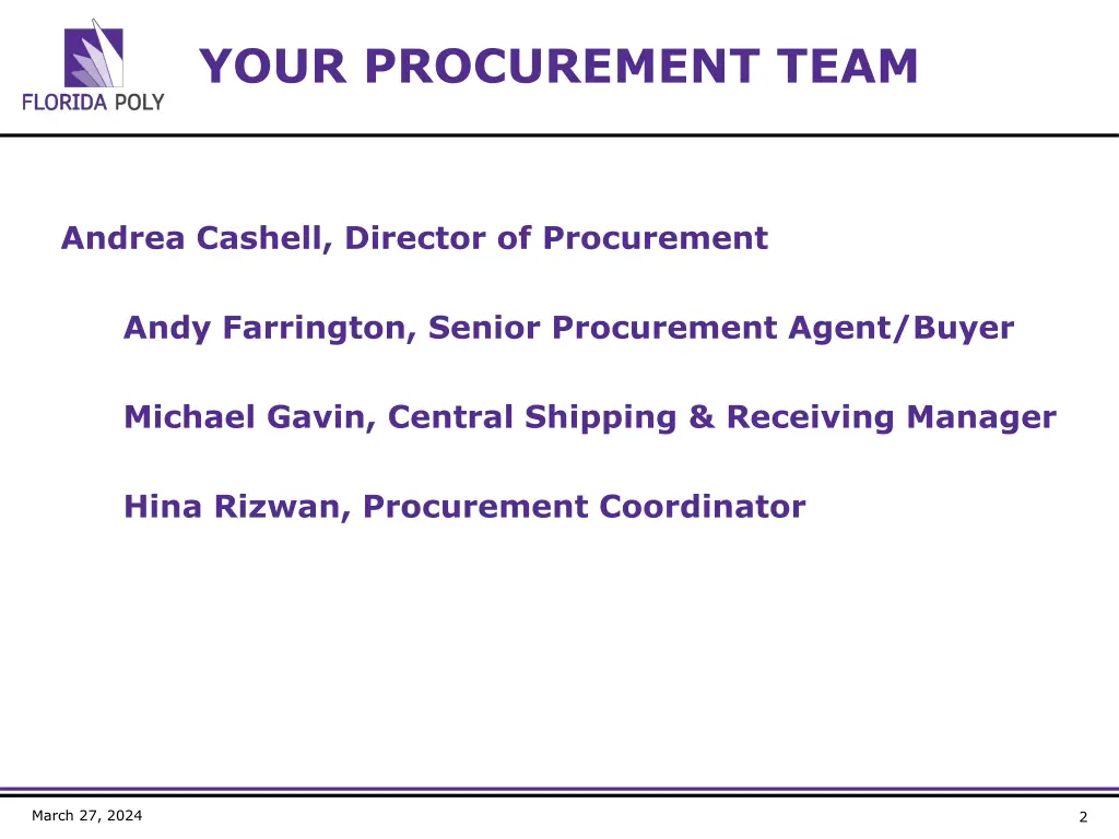 your procurement team