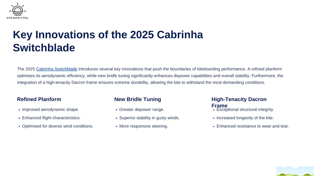 key innovations of the 2025 cabrinha switchblade